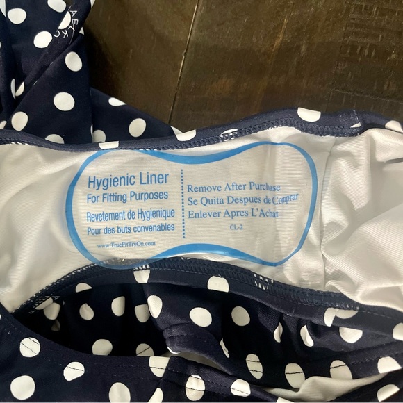 NEW Michael Kors KORS Navy White Polka Dot Onepiece Swimsuit Bathingsuit Sz 6 - Picture 8 of 8